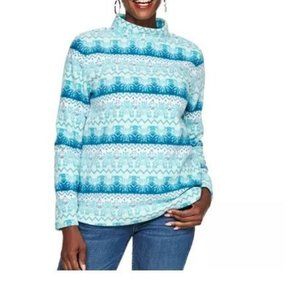 Microfleece Mockneck Sweatshirt Blue Fairisle